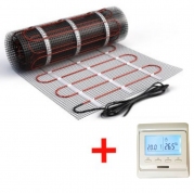 Теплый пол нагревательный мат (0,5 кв.м.) + электронный терморегулятор